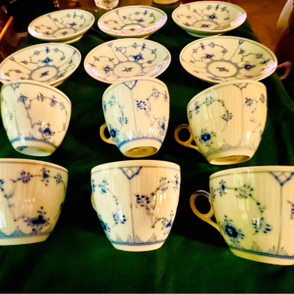 6 piece Royal Copenhagen coffee/tea cup and saucer set